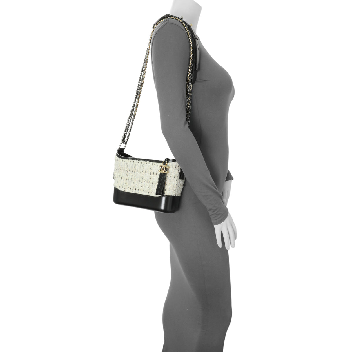 Chanel Tweed Calfskin Small Gabrielle Hobo Handbags Chanel