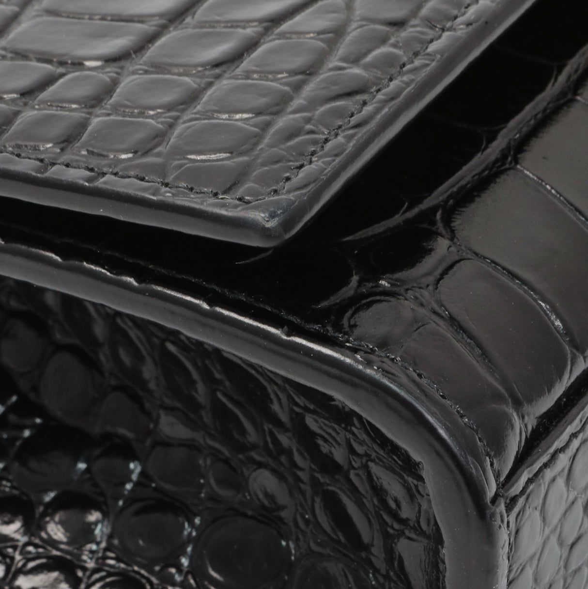 Saint Laurent Calfskin Crocodile Embossed Small Classic Monogram Kate Satchel Handbags Saint Laurent