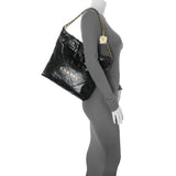 Chanel Black Quilted Shiny Calfskin Small Chanel 22 Handbags Chanel