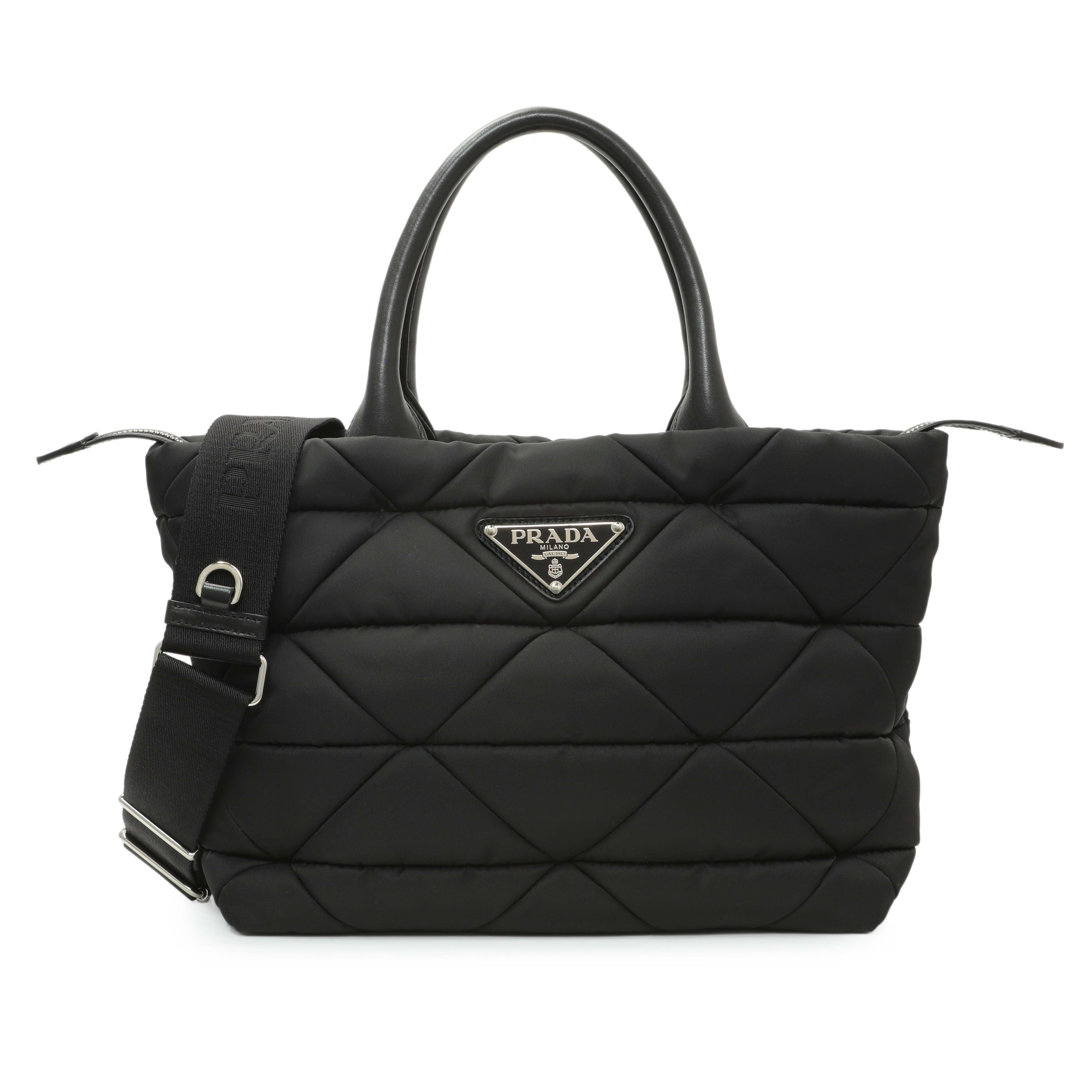 Prada Black Re-Nylon Padded Double Handled Zip Tote – Modaselle