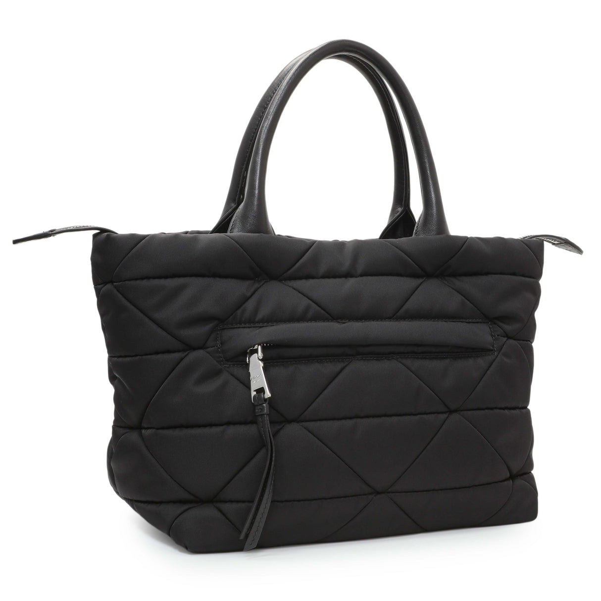 Prada Black Re-Nylon Padded Double Handled Zip Tote Handbags Prada