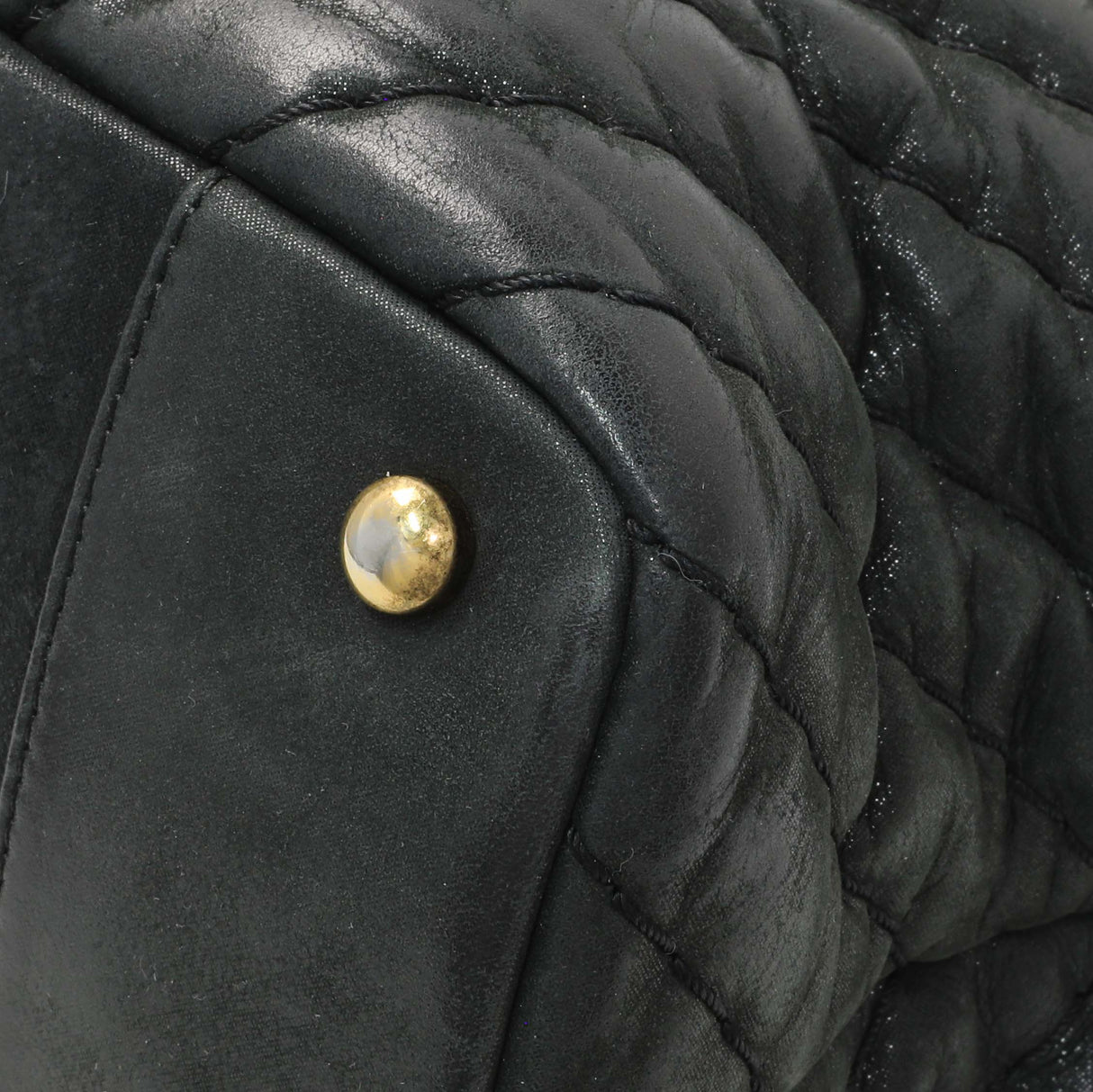 Chanel Dark Green Iridescent Calfskin Surpique Tote Handbags Chanel