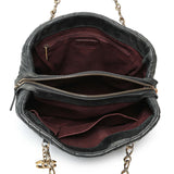 Chanel Dark Green Iridescent Calfskin Surpique Tote Handbags Chanel