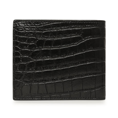 Saint Laurent Black Crocodile Embossed Tiny Cassandre East/West Wallet