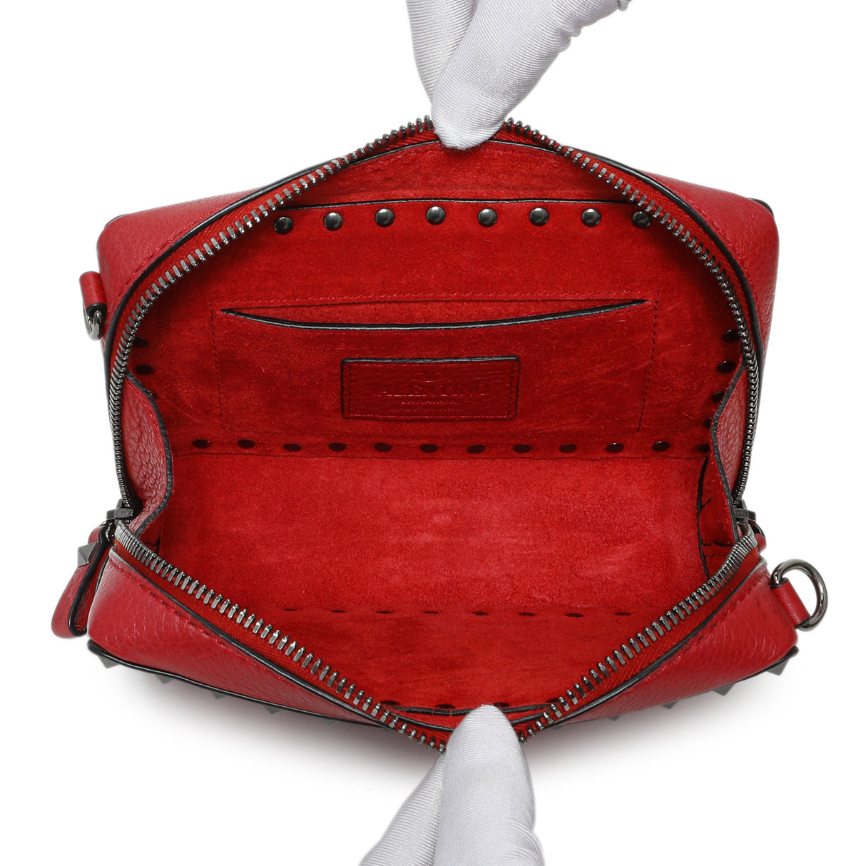 Valentino Pebbled Calfskin Rockstud Camera Bag Handbags Valentino