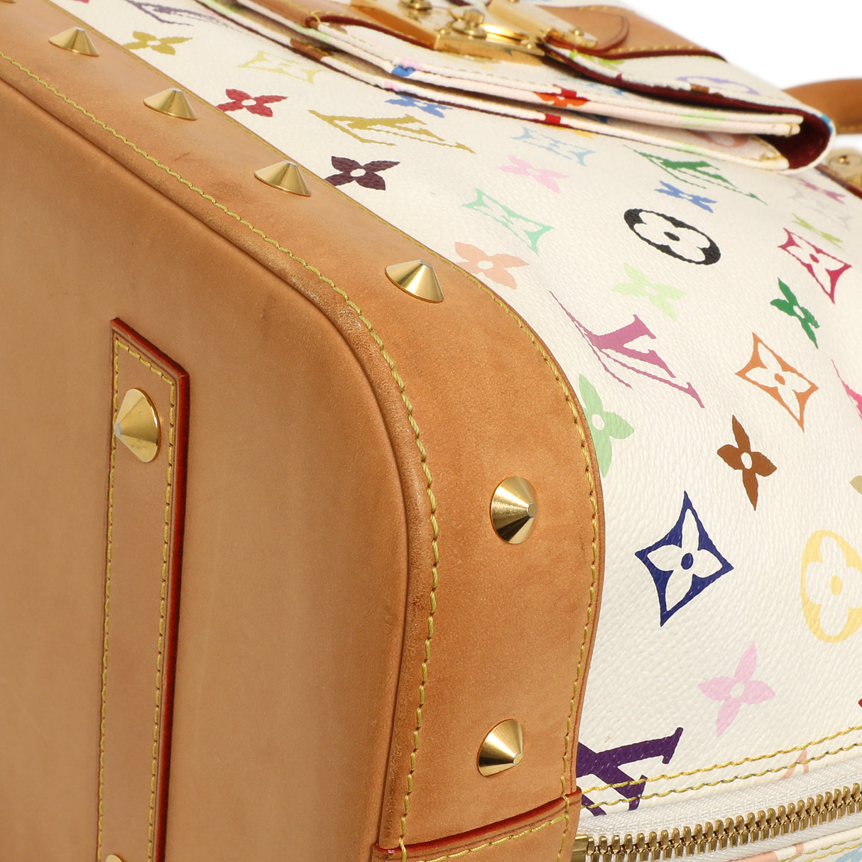 Louis Vuitton White Multicolor Monogram Alma GM