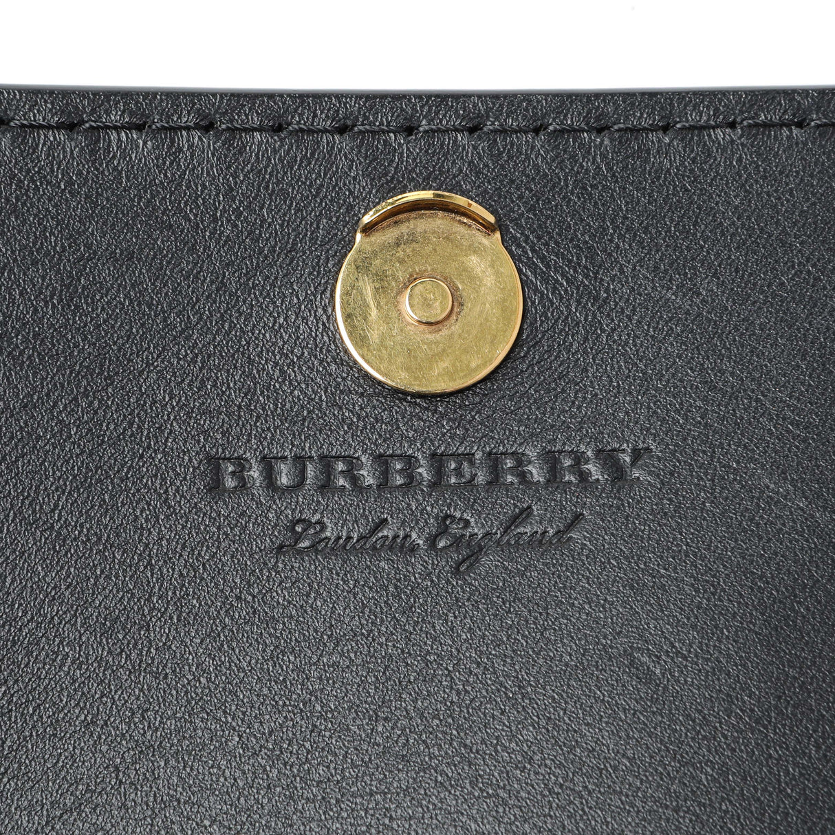 Burberry Black Pebbled Leather Hampshire Wallet On Chain Handbags Burberry