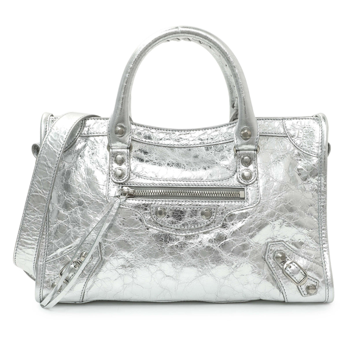 Balenciaga Silver Agneau Small Le City Handbags Balenciaga