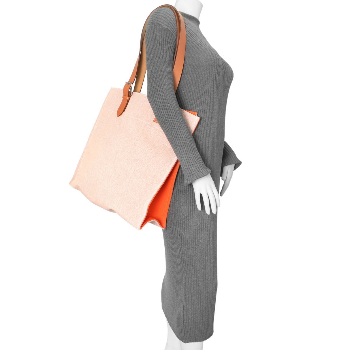 Hermes Canvas Calfskin Etriviere Shopping Tote