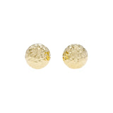 14K Yellow Gold Diamond Cut Ball Stud Earrings Fine Jewellery Modaselle