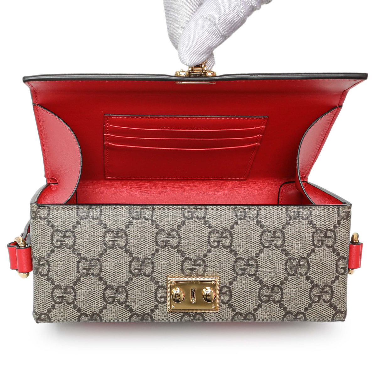 Gucci GG Supreme Monogram Moon Calfskin Love Valentines Day Padlock Case Handbags Gucci