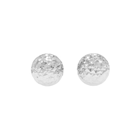 14K White Gold Diamond Cut Ball Stud Earrings Fine Jewellery Modaselle