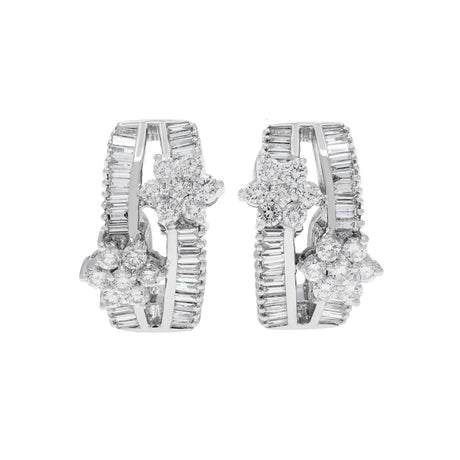 18K White Gold 1.96 Carat Bandeau Blossom Diamond Earrings Fine Jewellery Modaselle