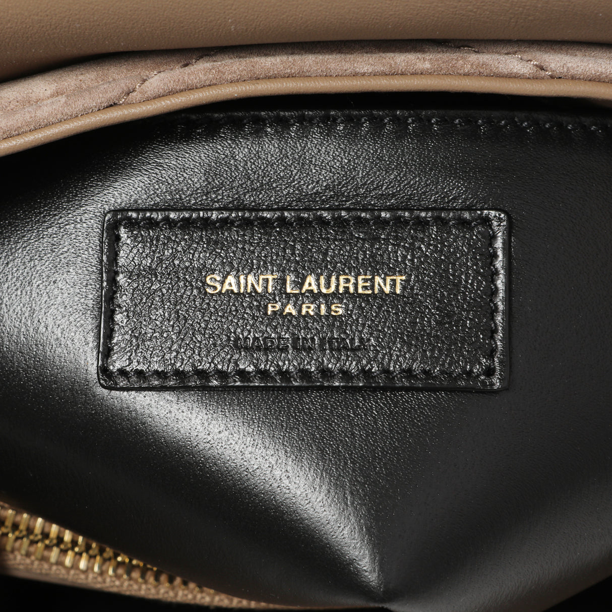 Saint Laurent Beige Suede Y Quilted Monogram Small Loulou Chain Satchel