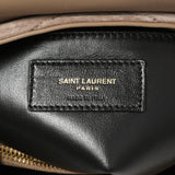 Saint Laurent Beige Suede Y Quilted Monogram Small Loulou Chain Satchel