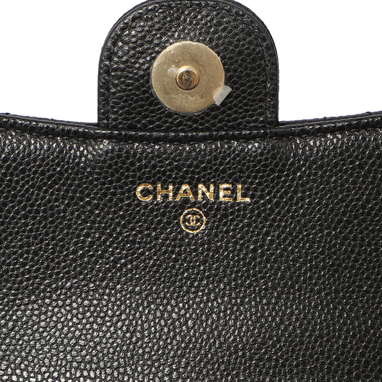 Chanel Black Caviar Quilted Flap Phone Holder With Chain