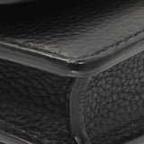 Burberry Black Pebbled Leather Hampshire Wallet On Chain Handbags Burberry