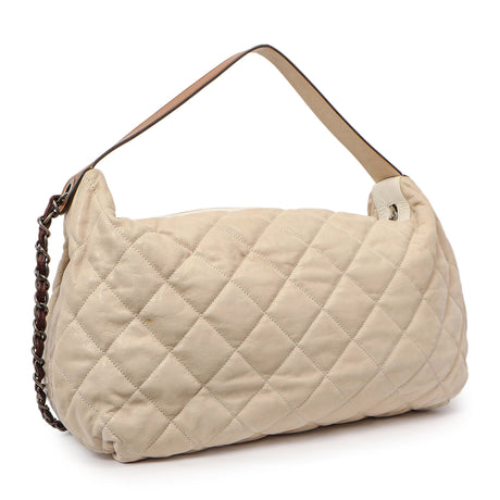 Chanel Beige Quilted Iridescent Calfskin Coco Daily