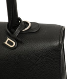 Delvaux Black Grained Calfskin Brillant MM