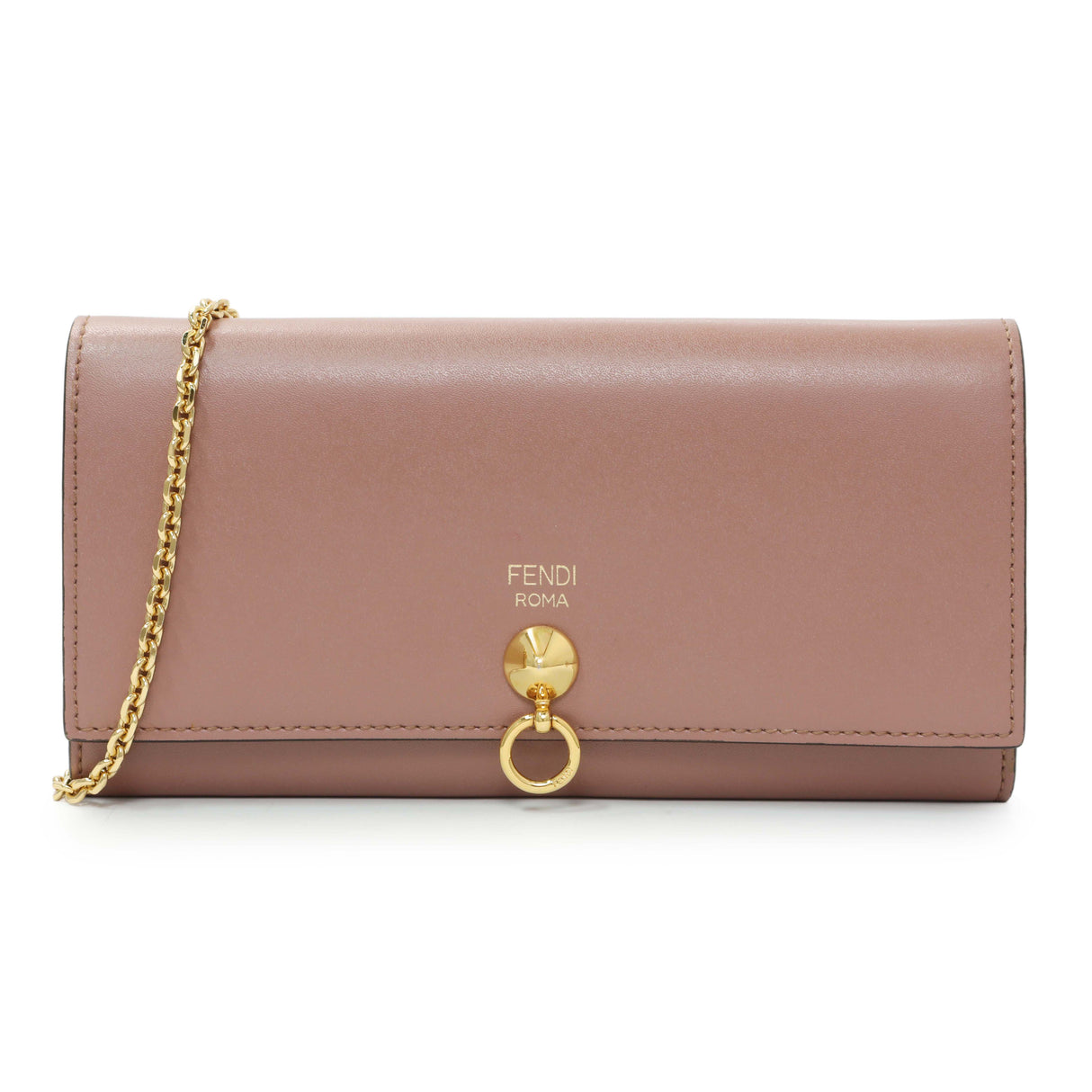 Fendi English Rose Calfskin By The Way Chain Wallet