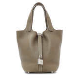 Hermes Etoupe Clemence Picotin Lock 18 Handbags Hermes