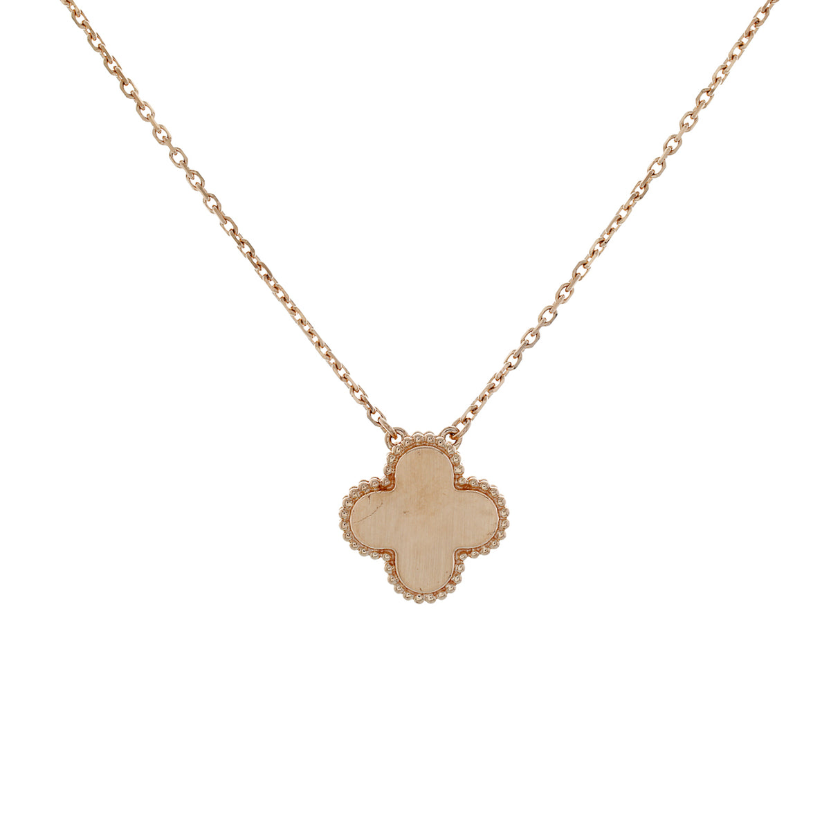 Van Cleef & Arpels 18K Rose Gold Diamond Obsidian Vintage Alhambra Pendant Necklace Designer Jewellery Van Cleef and Arpels