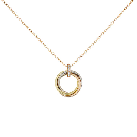 Cartier 18K Diamond Trinity Pendant Necklace Designer Jewellery Cartier