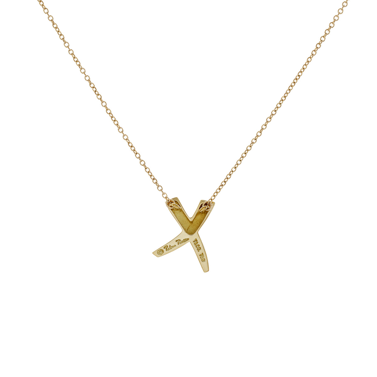 Tiffany & Co. 18K Yellow Gold Paloma Picasso Graffiti X Pendant Necklace Designer Jewellery Tiffany and Co