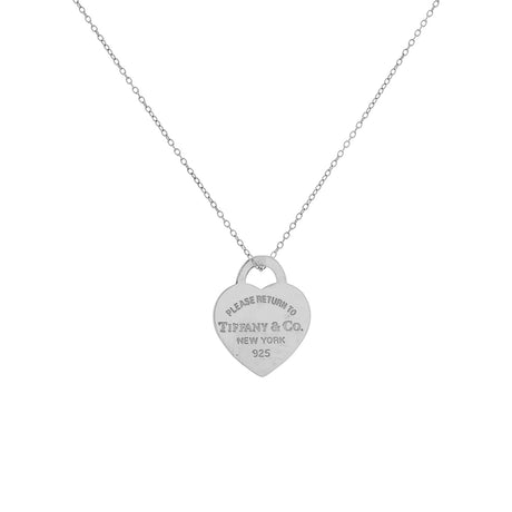 Tiffany & Co. Sterling Silver Heart Tag Pendant Necklace Designer Jewellery Tiffany and Co