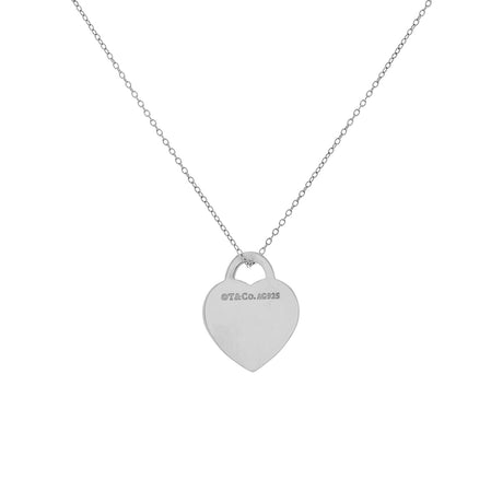 Tiffany & Co. Sterling Silver Heart Tag Pendant Necklace Designer Jewellery Tiffany and Co