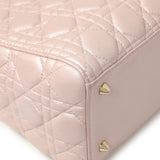 Christian Dior Lotus Pearly Lambskin Cannage Medium Lady Dior