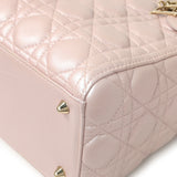 Christian Dior Lotus Pearly Lambskin Cannage Medium Lady Dior