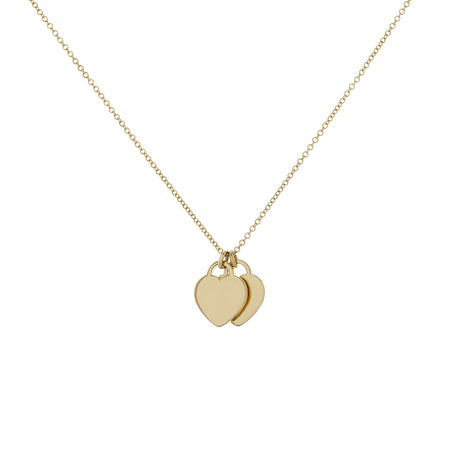 Tiffany & Co. 18K Yellow Gold Mini Double Heart Tag Pendant Designer Jewellery Tiffany and Co