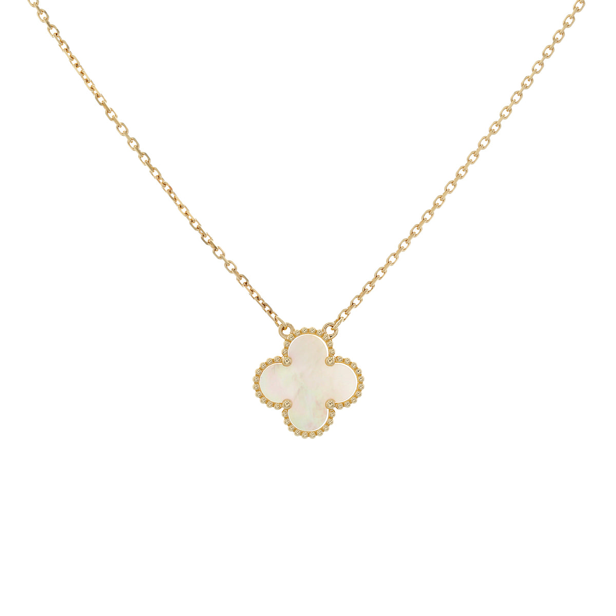 Van Cleef & Arpels 18K Yellow Gold Mother of Pearl Vintage Alhambra Pendant Necklace Necklaces Van Cleef and Arpels