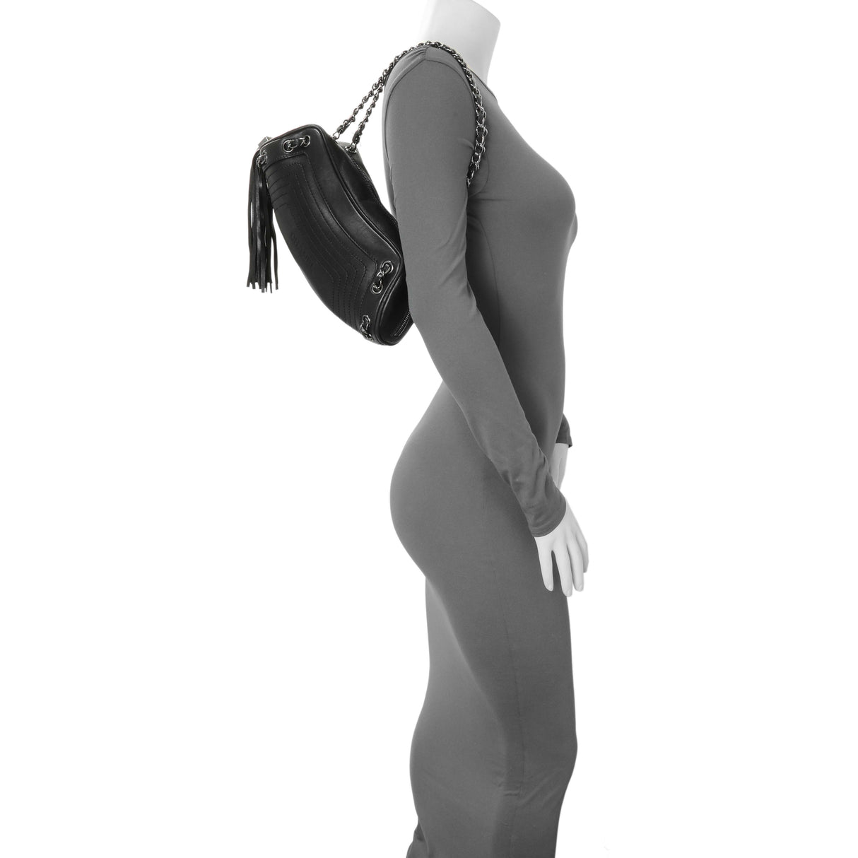 Chanel Black Lambskin Lax Tassel Shoulder Bag Handbags Chanel