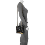 Chanel Black Shiny Calfskin Quilted Mini Chanel 22 Handbags Chanel