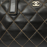 Chanel Black Calfskin Wild Stitch Top Handle