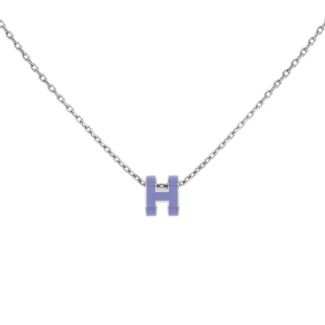 Hermes Purple Lacquer Mini Pop H Pendant Necklace Designer Jewellery Hermes