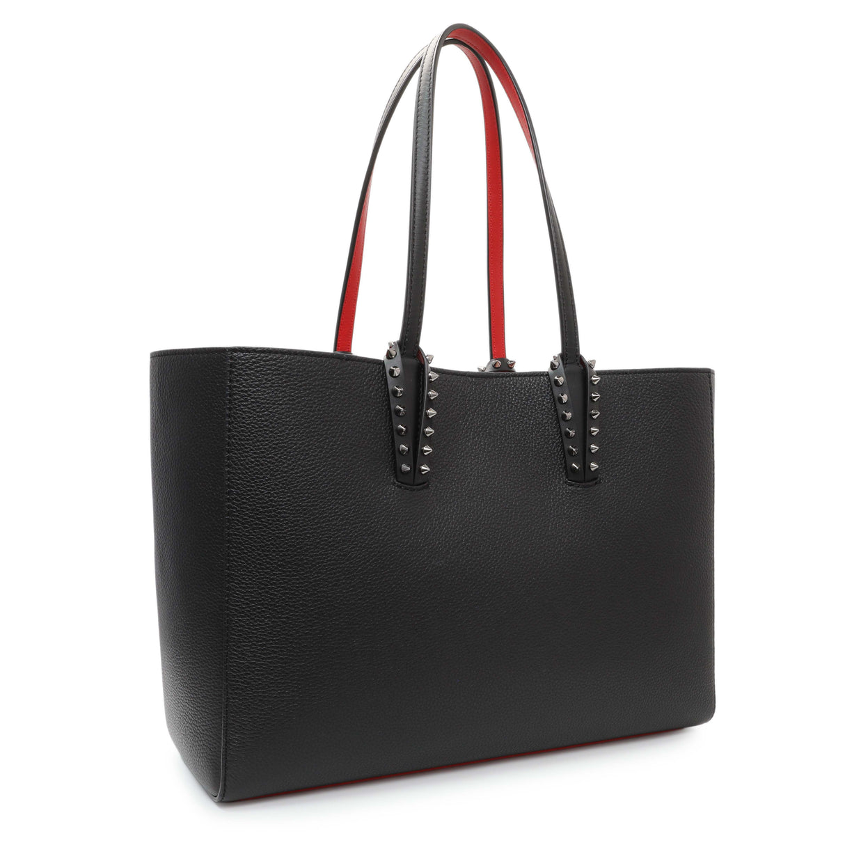 Christian Louboutin Black Calfskin Spiked Cabata Tote