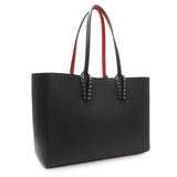 Christian Louboutin Black Calfskin Spiked Cabata Tote