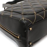 Chanel Black Calfskin Wild Stitch Top Handle