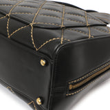 Chanel Black Calfskin Wild Stitch Top Handle