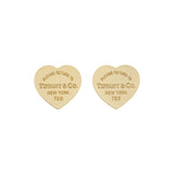 Tiffany & Co. 18K Yellow Gold Heart Tag Stud Earrings Designer Jewellery Tiffany and Co