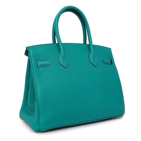 Hermes Bleu Paon Clemence Birkin 30