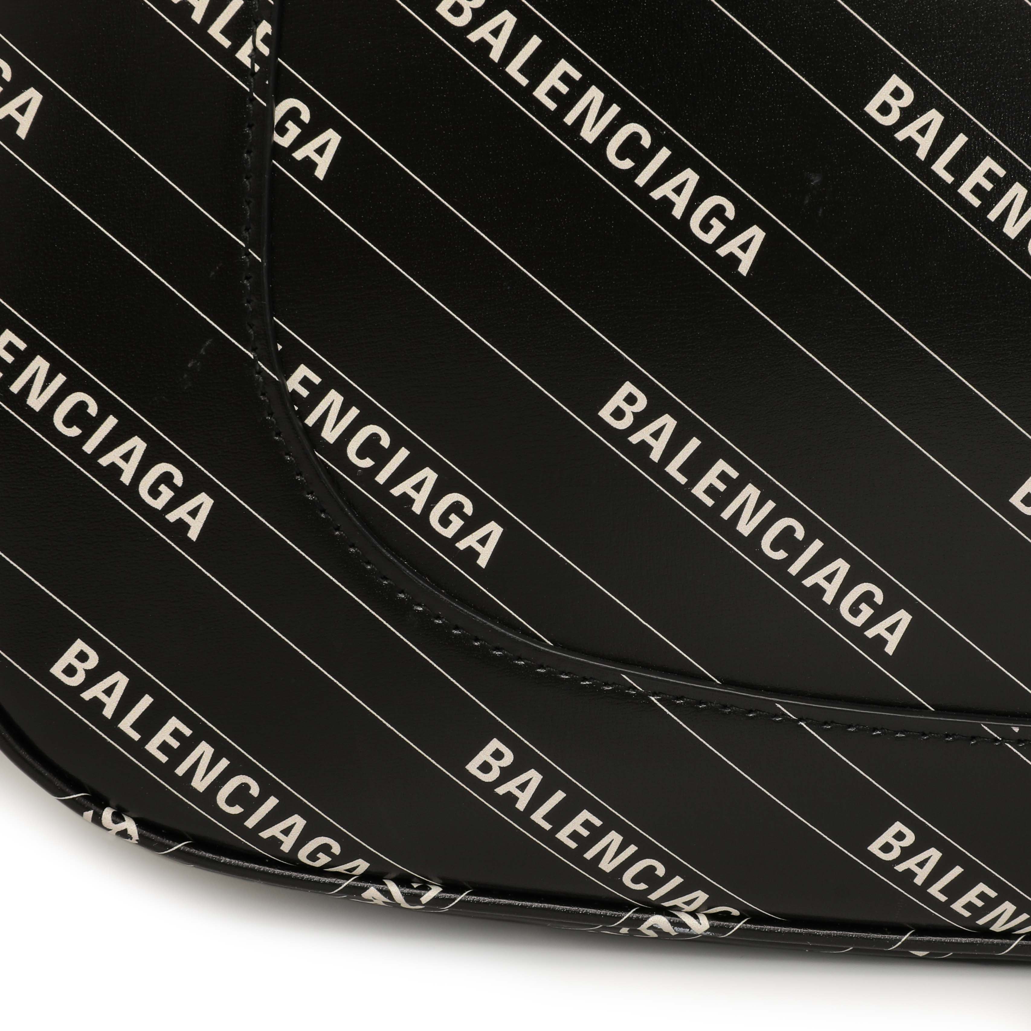 Gucci X Balenciaga Black Calfskin Logo Print Medium Jackie 1961