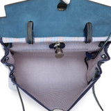 Hermes Ecru Mauve Bleu Criss Viking Vache Hunter Herbag Zip Retourne 31 PM Handbags Hermes