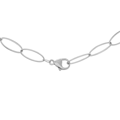 14K White Gold Oval Link Chain Fine Jewellery Modaselle