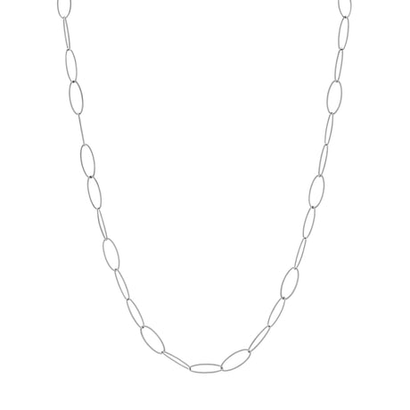 14K White Gold Oval Link Chain Fine Jewellery Modaselle