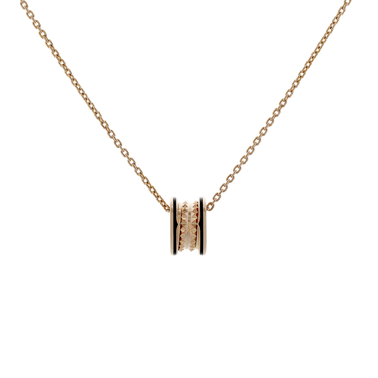 Bulgari 18K Rose Gold B.zero1 Rock Pendant Necklace Designer Jewellery Bulgari