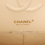 Chanel Beige Quilted Caviar Medium Double Flap Handbags Chanel